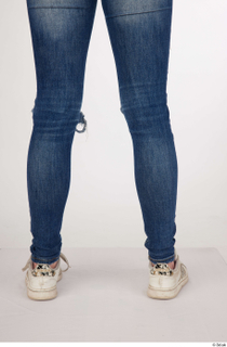 Olivia Sparkle blue jeans with holes calf casual dressed white…